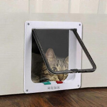 Porta per gatti o cani - Bianca - Taglia L - 4 modalità di chiusura - Materiale resistente - Facile