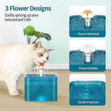 Fontaine à eau pour chat et chien 2 L avec arrêt automatique et filtre remplaçable Bleu