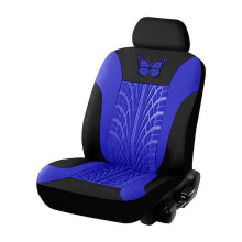 (1 set - blu) Set di coprisedili per auto ricamati universali adatti alla maggior parte dei coprisedili
