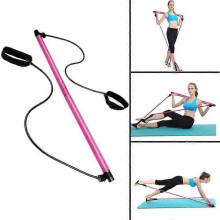 Bärbar Pilates Bar Kit med Resistance BandLong Resistance Bar-Yoga Stick-Träningsstång för Bodybuilding