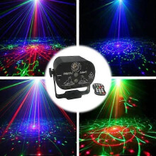 Proiettore laser per feste con luci da discoteca a LED da 60 modelli, controllo vocale, musica, spettacoli