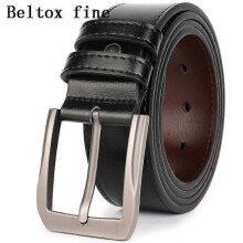 Cinturón de vestir - Piel auténtica - Negro - Ancho 38 mm - Largo 160 cm - Diseño clásico