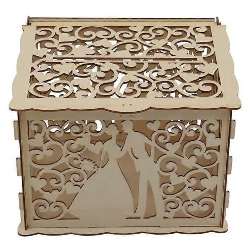 Hollow wooden box - JM - DIY - Customizable - Brown - Rectangular