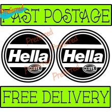 (HELLA 01 svart Längd 25cm)HELLA Bildekaler Par Light Cover Stickers Racing Race Escort för alla