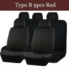 (Tipo B 9 pezzi rosso) Set di 4/9 coprisedili universali in poliestere per auto, accessori per interni