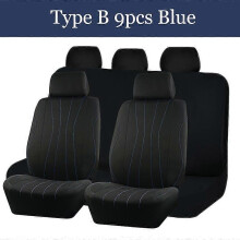 (Tipo B 9 pezzi blu) Set di 4/9 coprisedili universali in poliestere per auto, accessori per interni