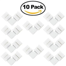 Connecteur LEORX 10 x 4 broches en forme de L pour bande LED RVB 5050 (10 mm)