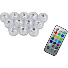 IPUIS dränkbara led-ljus - 12 st flerfärgade+enfärgade för bröllopsfest födelsedagspool
