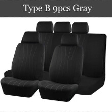 (Tipo B 9 pezzi grigio) Set di 4/9 coprisedili universali in poliestere per auto, accessori per interni