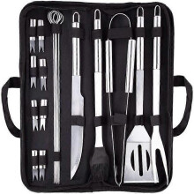 Set di utensili per barbecue in acciaio inossidabile LEYTN - Kit per barbecue portatile per campeggio