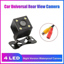 Caméra de recul filaire universelle avec 4 LED, caméra de recul RCA, vision nocturne, aide au stationnement
