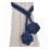 Gardinbindning - MISSMAO - Stickad Pompom - Kungsblå - Bomullsrep - Längd 70cm 1