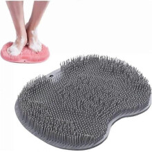 Brosse de douche pour pieds et dos - Gris - Hypoallergénique - Antidérapante - Multifonctionnelle