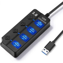 Hub USB Hub USB 30 Multiprise USB ABURNUDREY HUB 4 ports USB 30 avec boutons d'alimentation LED individuels