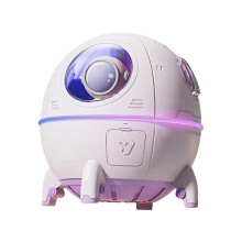 (Violet) Veilleuse rechargeable USB, humidificateur d'air pour astronaute, lampe d'ambiance multifonctionnelle