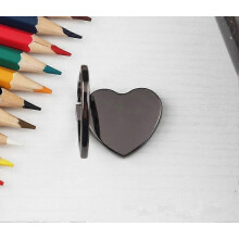 (mirror heart black)1pcs Metal Heart Mobile Phone Finger Ring Holder Telephone Support Accessories Magnetic