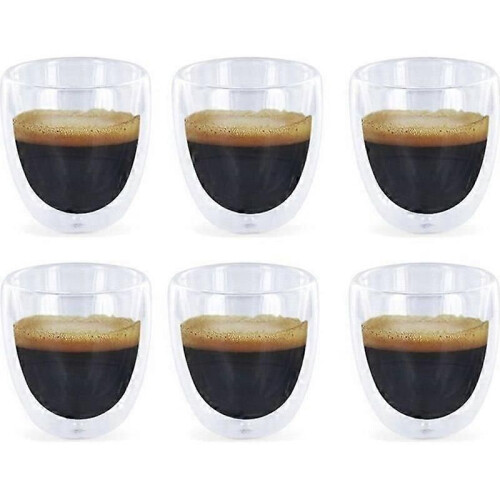 Espressoglasögon - Design - Dubbelvägg - 6 delar - Glas - Tål diskmaskin