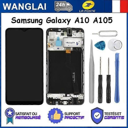 SCREEN FOR SAMSUNG GALAXY A10 2019 A105 BLACK COMPLETE TOUCH GLASS + LCD FRAME