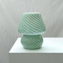 (Adattatore per Stati Uniti con texture verde) Lampada da scrivania a LED in vetro per comodino da camera