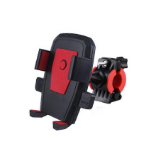 (Red)Motorcycle Bicycle Phone Holder Stand Auto Lock Moto Mobile Phone Holder Motor Bike Handlebar Clip