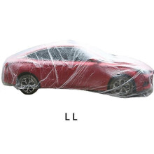 (LL-4,8 x 7,5 m) Vêtements de voiture jetables Film PE Matériau Housse de voiture Transparent Épaissie