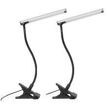 (2 prese USB bianche) Lampade da scrivania, luce da libro per camera da letto, lampada da tavolo con
