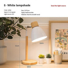 (Warm White EU Plug) Lampada da scrivania semplice con testa girevole a LED in ferro e arte in legno