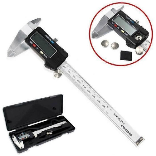 0-150mm rostfritt stål Digital LCD Mikrometer Bromsok - Silver