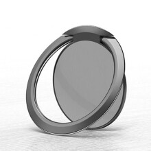 (A22-Black)Extremely Thin Luxury Metal Mobile Phone Socket Holder Universal Telephone Magnetic Car Bracket