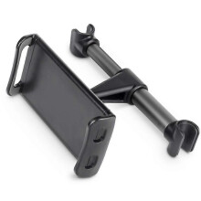 (Fibbia nera) Supporto telescopico per telefono e tablet per auto, supporto per poggiatesta posteriore