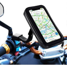 APERIL Waterproof Motorcycle Phone Holder - 360 Rotation - For Motorcycle Rearview Mirror Up to 67 -