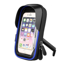 (Blue(Motorcycle))6.4 inch Waterproof Bicycle Phone Holder Stand Motorcycle Handlebar Mount Bag Cases