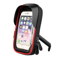 (Red (Motorcycle))6.4 inch Waterproof Bicycle Phone Holder Stand Motorcycle Handlebar Mount Bag Cases
