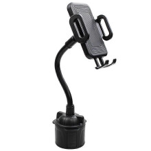 (Black)Universal Car Telephone Stand Cup Holder Stand Drink Bottle Mount Support Smartphone Mobile Phone