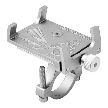 (white)Aluminum Alloy Mobile Phone Holder MTB Mountain Bike Phone Stand Shock-proof Fixed Navigation