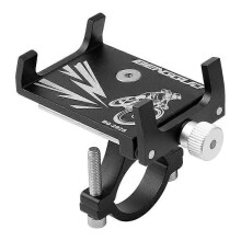 (Black)Aluminum Alloy Mobile Phone Holder MTB Mountain Bike Phone Stand Shock-proof Fixed Navigation