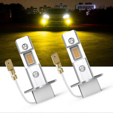 ONLYCAR 2st H3 LED Strålkastare Glödlampa Canbus Ingen Fläkt Helljus 6500K Vit Gul Bil LED Dimljus Körning