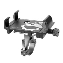 (Gray)Bicycle Scooter Aluminum Alloy Mobile Phone Holder Mountain Bike Bracket Cell Phone Stand Cycling
