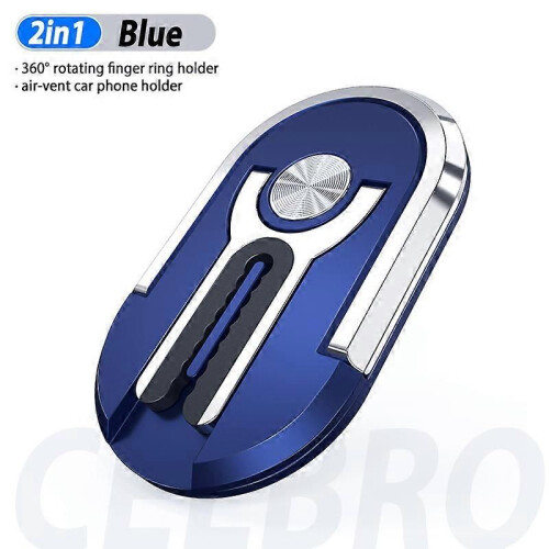 (bleu) Support universel multifonction pour téléphone portable, support de fixation pour grille d'aération