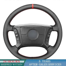 (Gul tråd) Anpassad bilrattkåpa Biltillbehör för BMW E36 1995-2000 E46 1998-2004