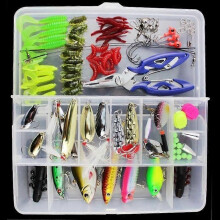 101 ST Fiskedrag Verktyg Blandat hårt bete Soft Popper Crankbait VIB Flytande krokar Tillbehör med