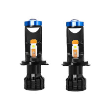 (6000K vitH7)Super Mini projektorlins 120W Bilar Glödlampa Canbus Lampa H4 H7 LED 16000LM Konvertering