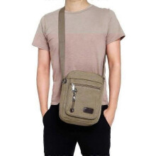 Unisex Khaki Canvas Retro Vintage Hobo Shoulder Messenger Bag Crossbody Companion förvaringsväska med