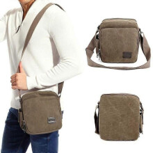 Allt-i-ett förvaringsväska Hobo Shoulder Crossbody Messenger Bag i kaffecanvas