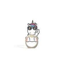 (3)Bear Unicorn Panda Finger Ring Mobile Phone Stand Holder For iPhone XS Huawei Cell Smart Round Phone