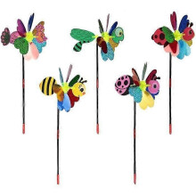 5 molinos de viento de plástico para jardín, para hacer tú mismo, para césped, jardín, patio, decoración