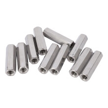 Stainless Steel Hex Coupling Nuts M8x1.25 10Pcs for Threaded Rods L50mm