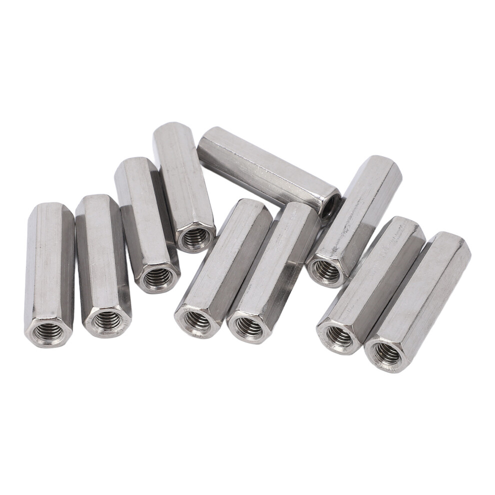 Stainless Steel Hex Coupling Nuts M8x1.25 10Pcs For Threaded Rods L50mm 5011339403412