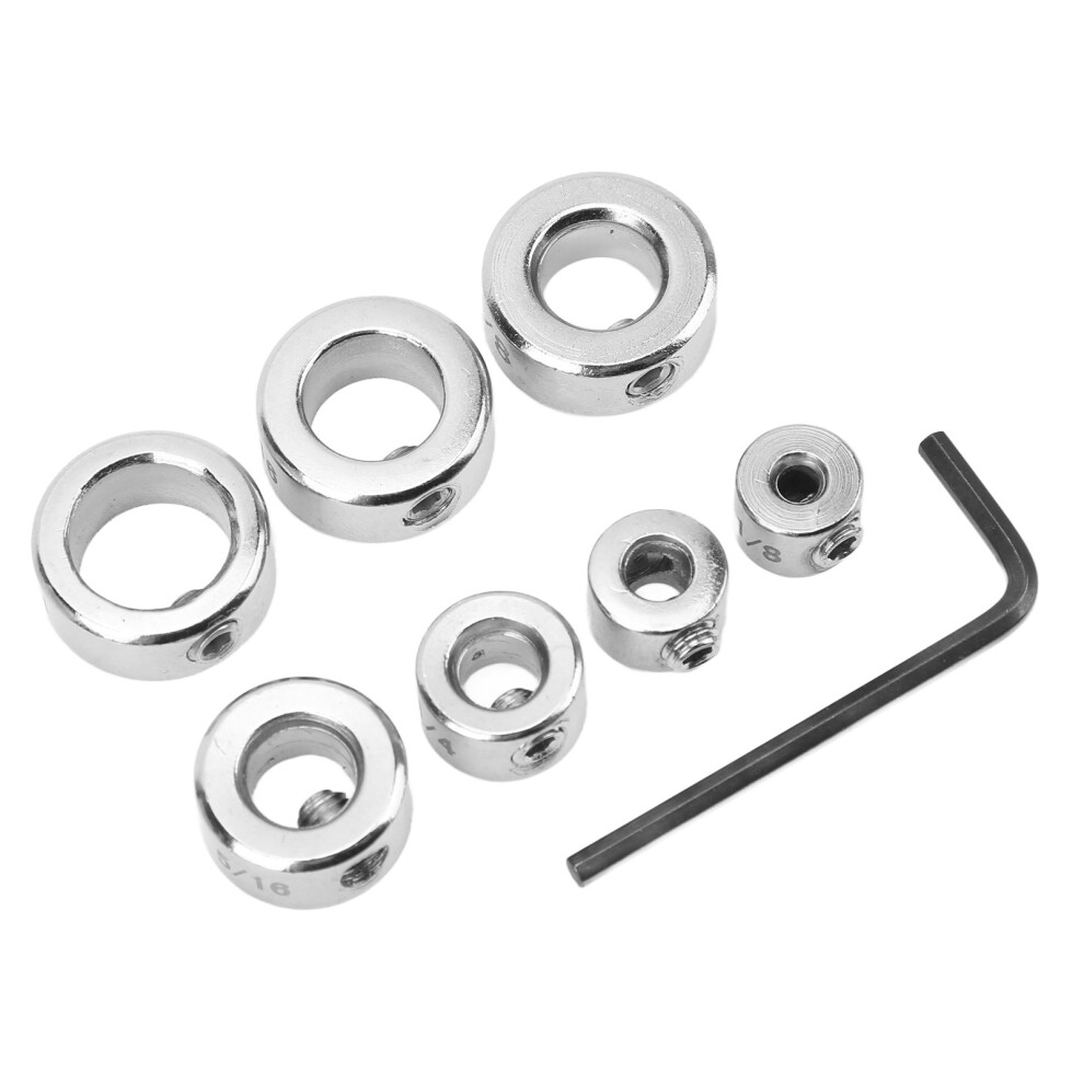 7Pcs Twist Bit Stop Collar Set High Carbon Steel Woodworking Drilling Guides 8291339403484