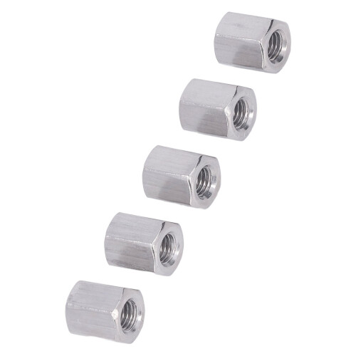 10PCS M10 Stainless Steel Hex Coupling Nut, 17mm Length, Silver 2